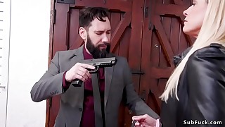 Agent Tommy Pistol with a gun surrender hot blonde Milf India Summer and then fuck her with big dick till in bondage bang her with step daughter Cadence Lux